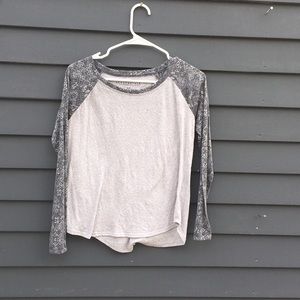 patterned baseball tee